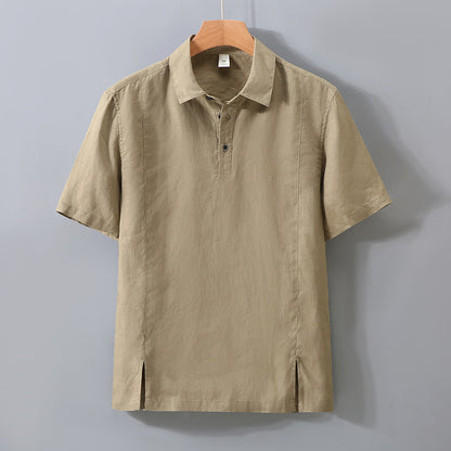 Mens Linen Polo Shirt and Pants Set