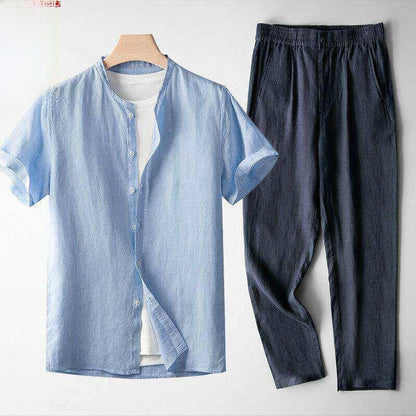Summer Men's Casual Top and Long Pants