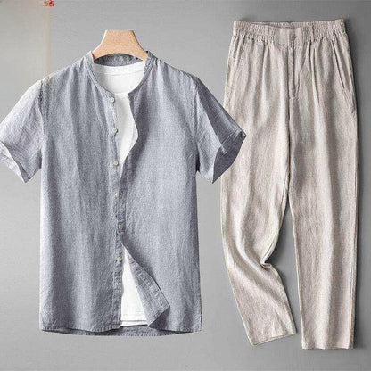 Summer Men's Casual Top and Long Pants