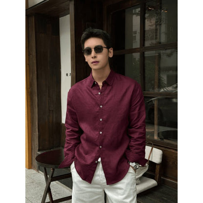 Mens Linen Long Sleeve Shirt