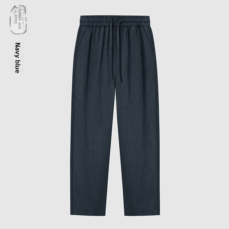 Men's Linen Cotton Straight Leg Pants