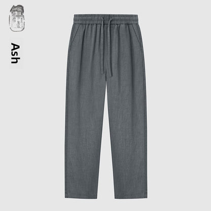 Men's Linen Cotton Straight Leg Pants