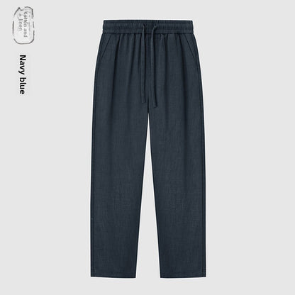 Men's Linen Cotton Straight Leg Pants