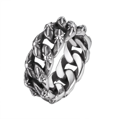 Minimalist stainless steel men's layered rings