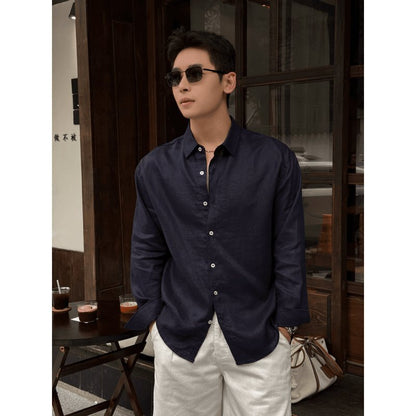 Mens Linen Long Sleeve Shirt