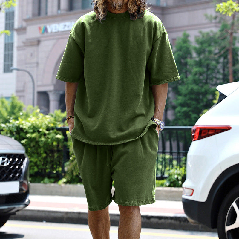 Men's Casual Short Sleeve T-Shirt and Shorts Set