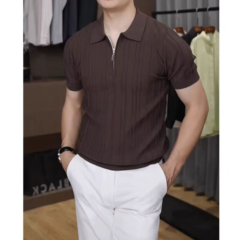 Half-Zip Short Sleeve Knit Shirt