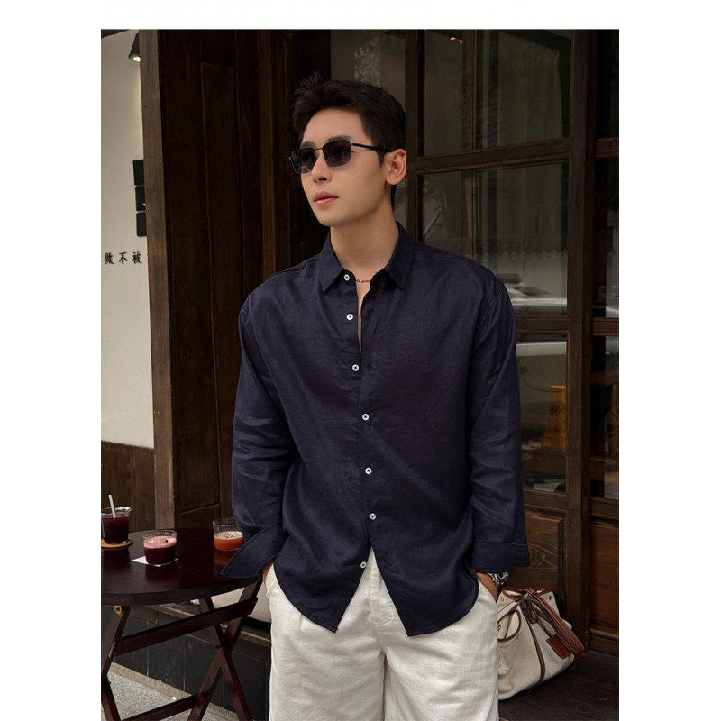 Mens Linen Long Sleeve Shirt
