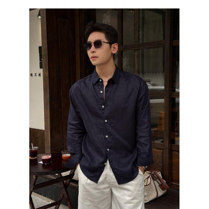 Mens Linen Long Sleeve Shirt