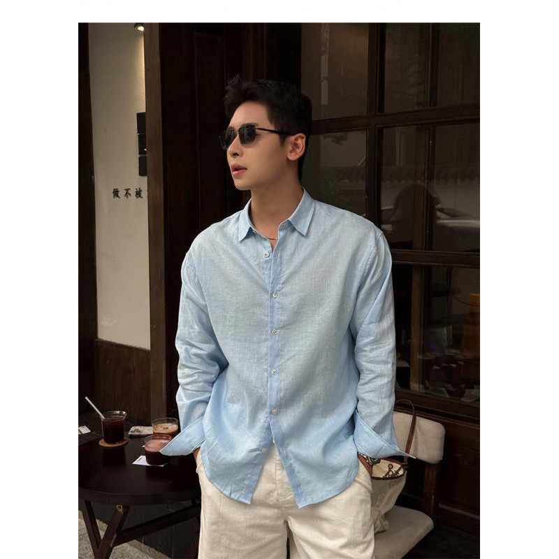 Mens Linen Long Sleeve Shirt