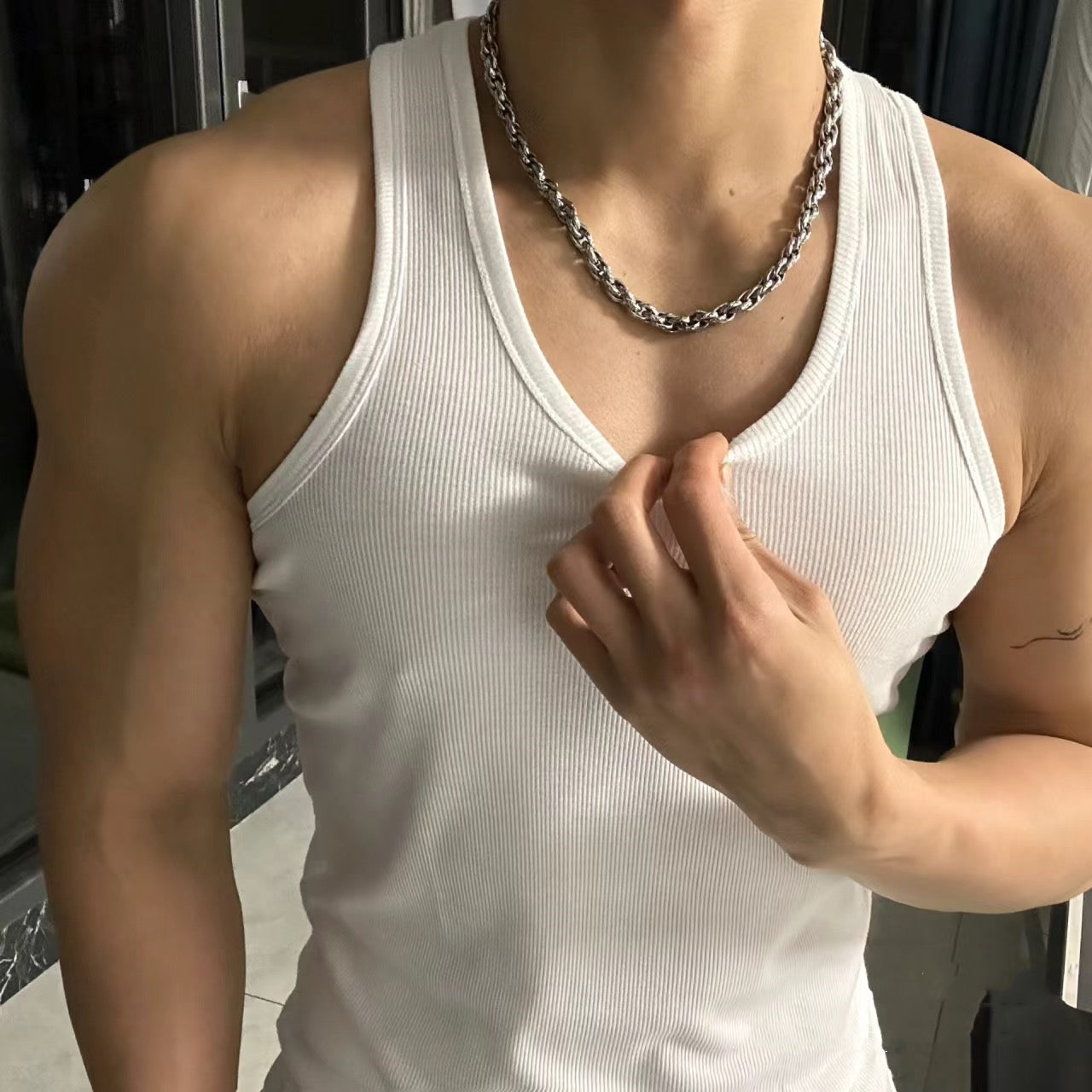 Cotton Stretch Fitness Vest for Men
