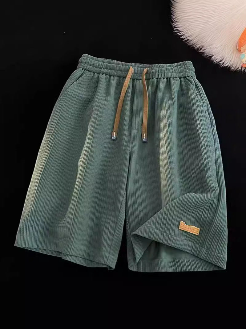 Mens Pleated Quick Dry Casual Shorts
