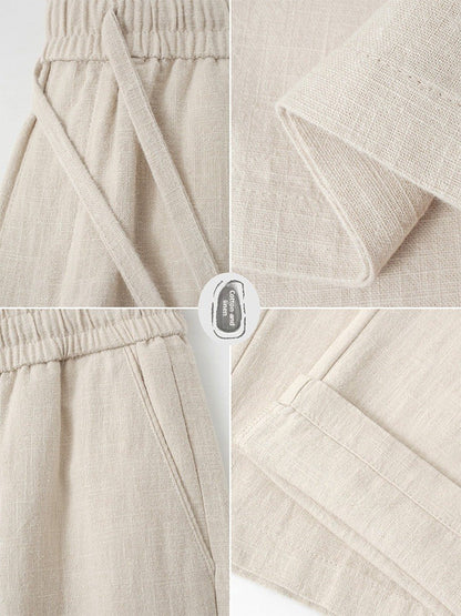 Men's Linen Cotton Straight Leg Pants