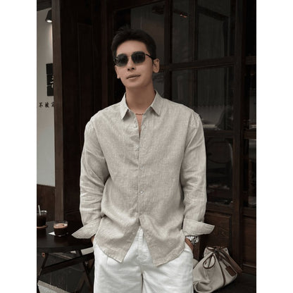 Mens Linen Long Sleeve Shirt