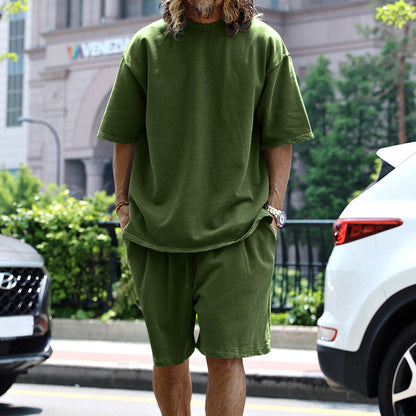 Men's Casual Short Sleeve T-Shirt and Shorts Set