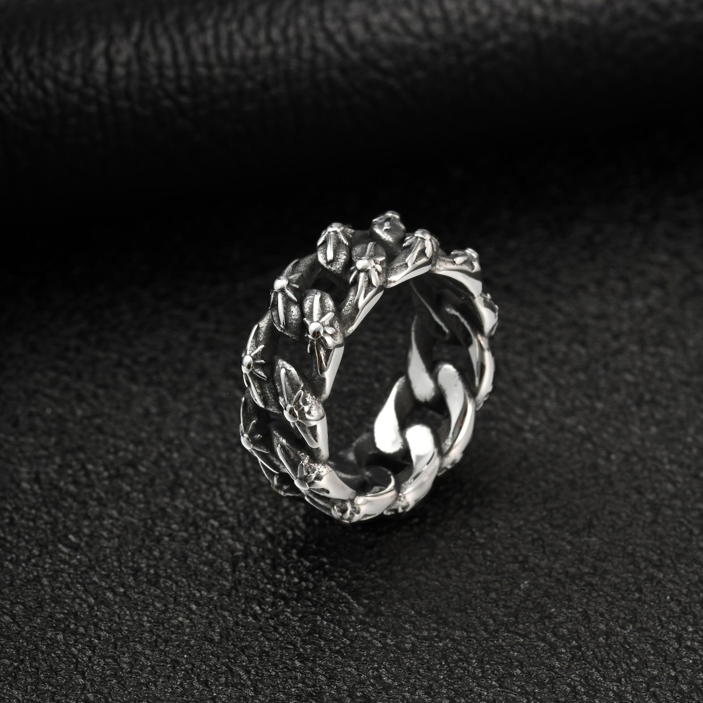 Minimalist stainless steel men's layered rings