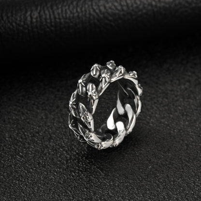 Minimalist stainless steel men's layered rings