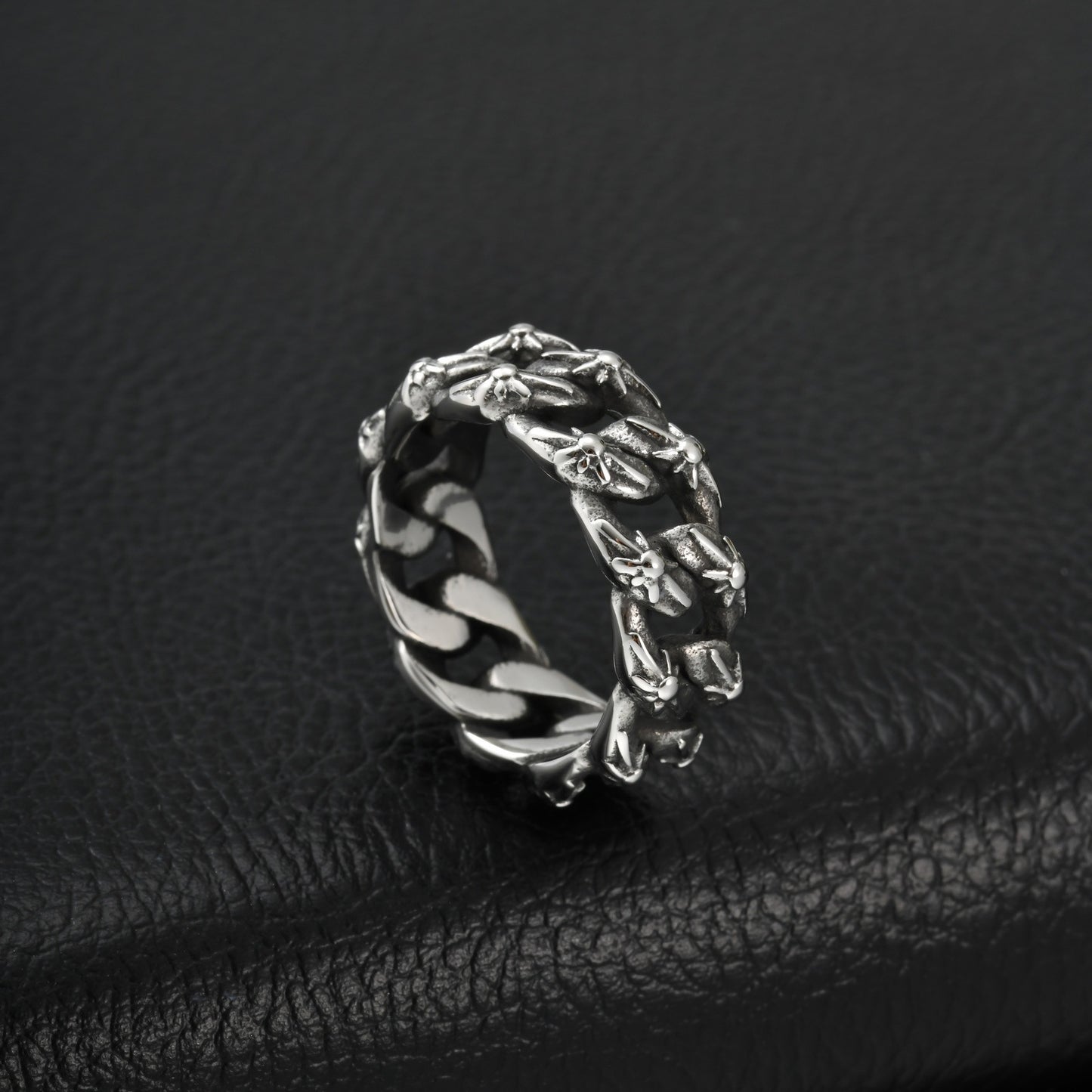 Minimalist stainless steel men's layered rings