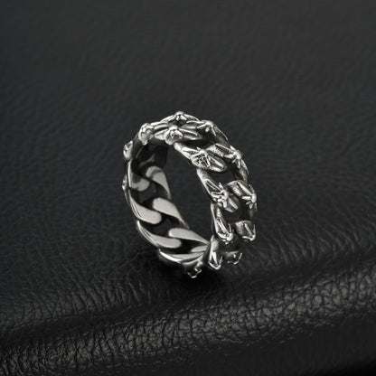 Minimalist stainless steel men's layered rings