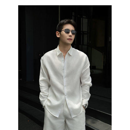 Mens Linen Long Sleeve Shirt