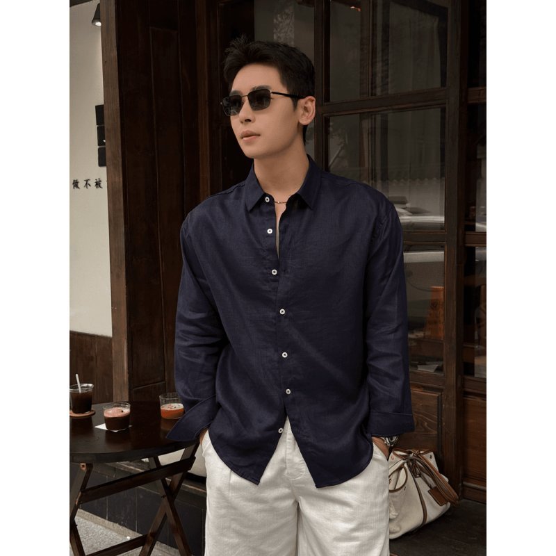 Mens Linen Long Sleeve Shirt