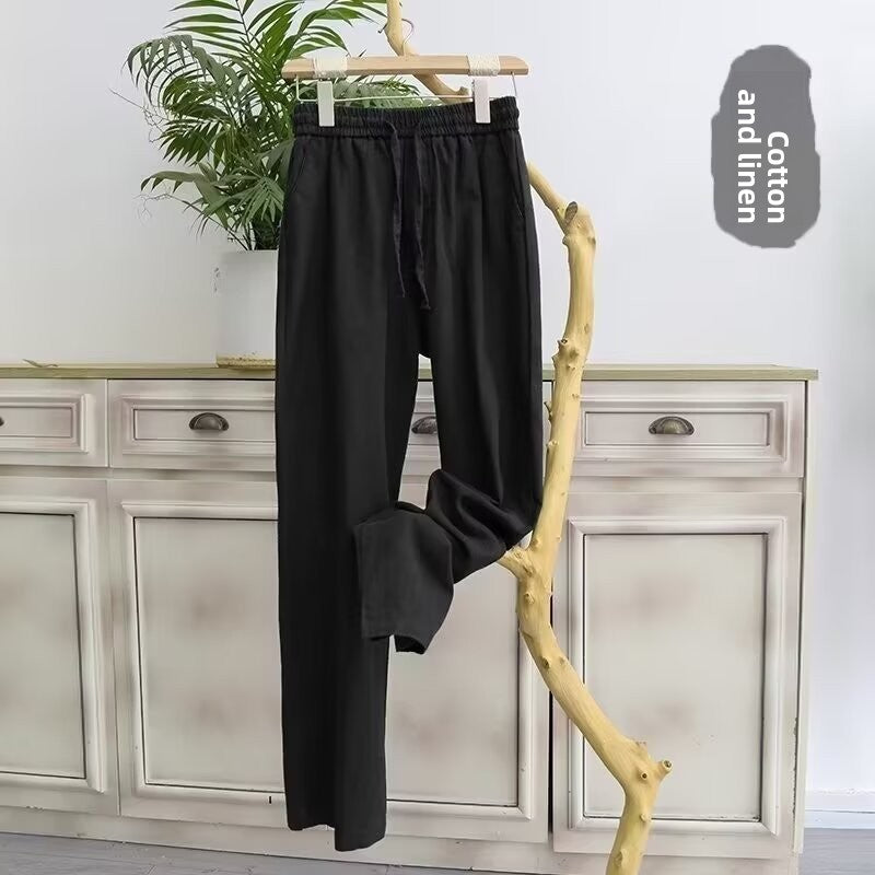 Men's Pure Linen Casual Straight Leg Pants