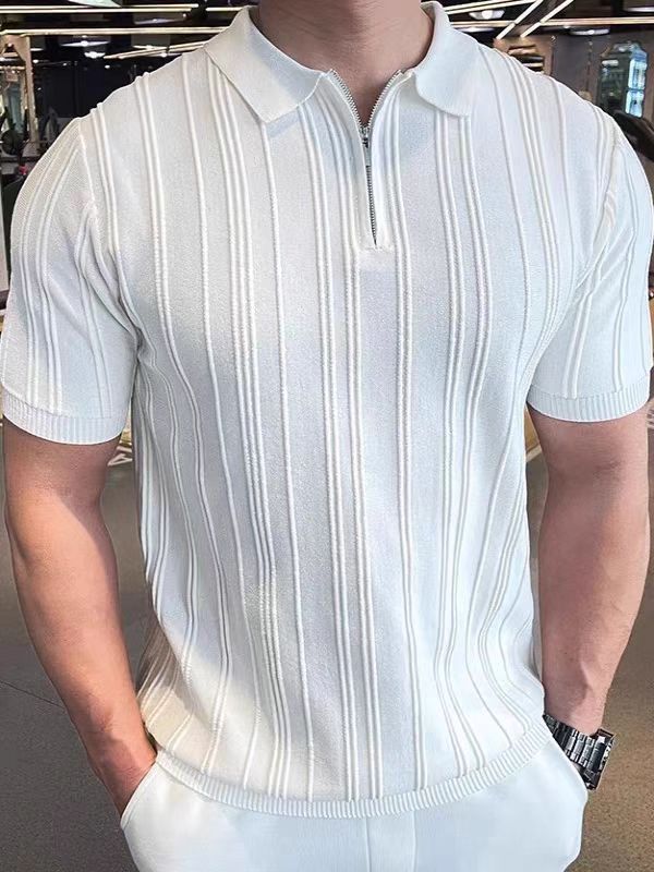 Half-Zip Short Sleeve Knit Shirt