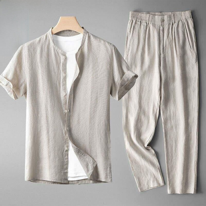 Summer Men's Casual Top and Long Pants
