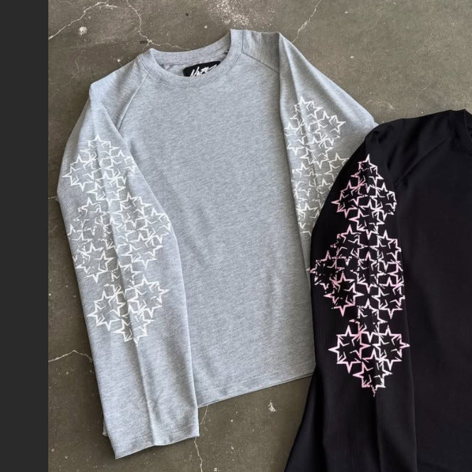 Printed Long Sleeve Streetwear Top