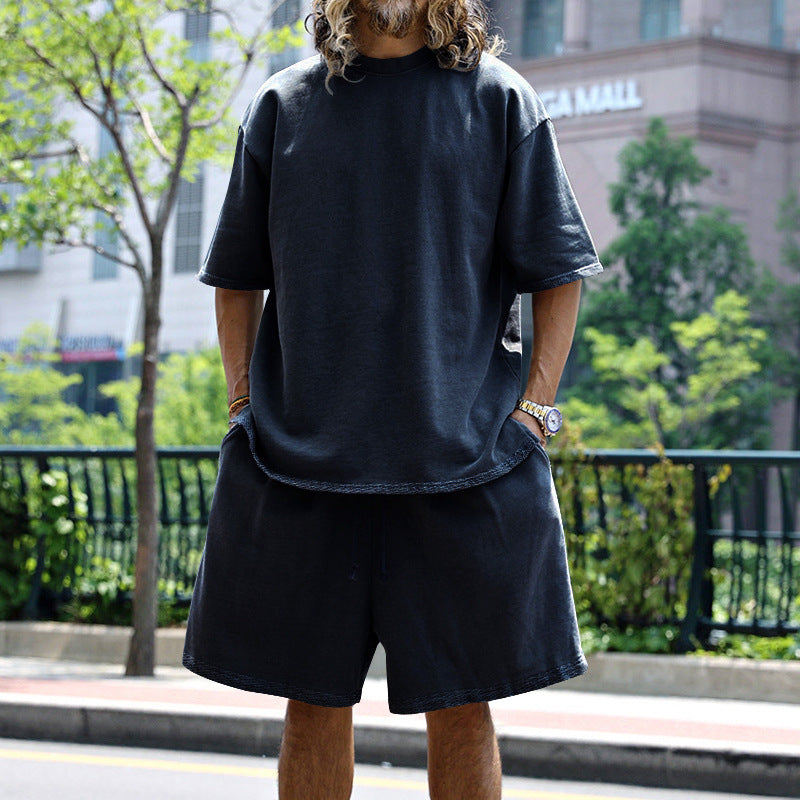 Men's Casual Short Sleeve T-Shirt and Shorts Set