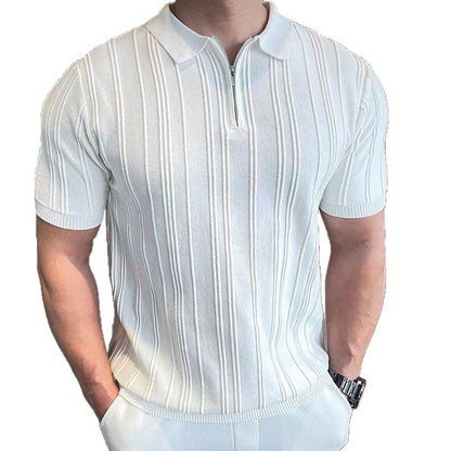 Half-Zip Short Sleeve Knit Shirt