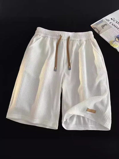 Mens Pleated Quick Dry Casual Shorts