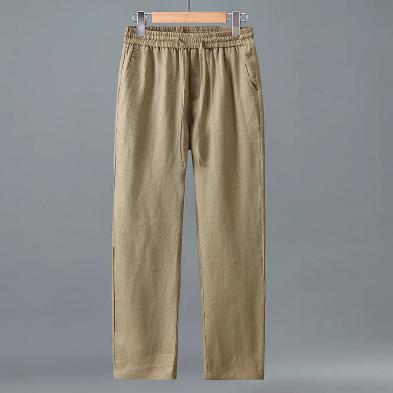 Mens Linen Polo Shirt and Pants Set